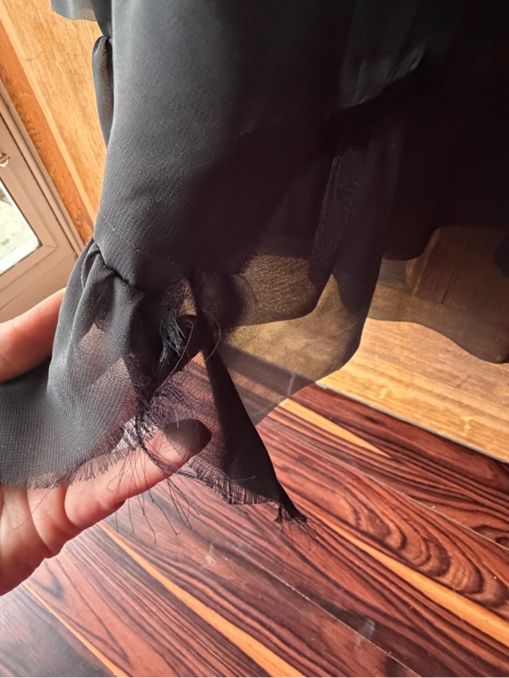 Black Ruffled Long Blazer Collar - Women - Picture 7 of 10